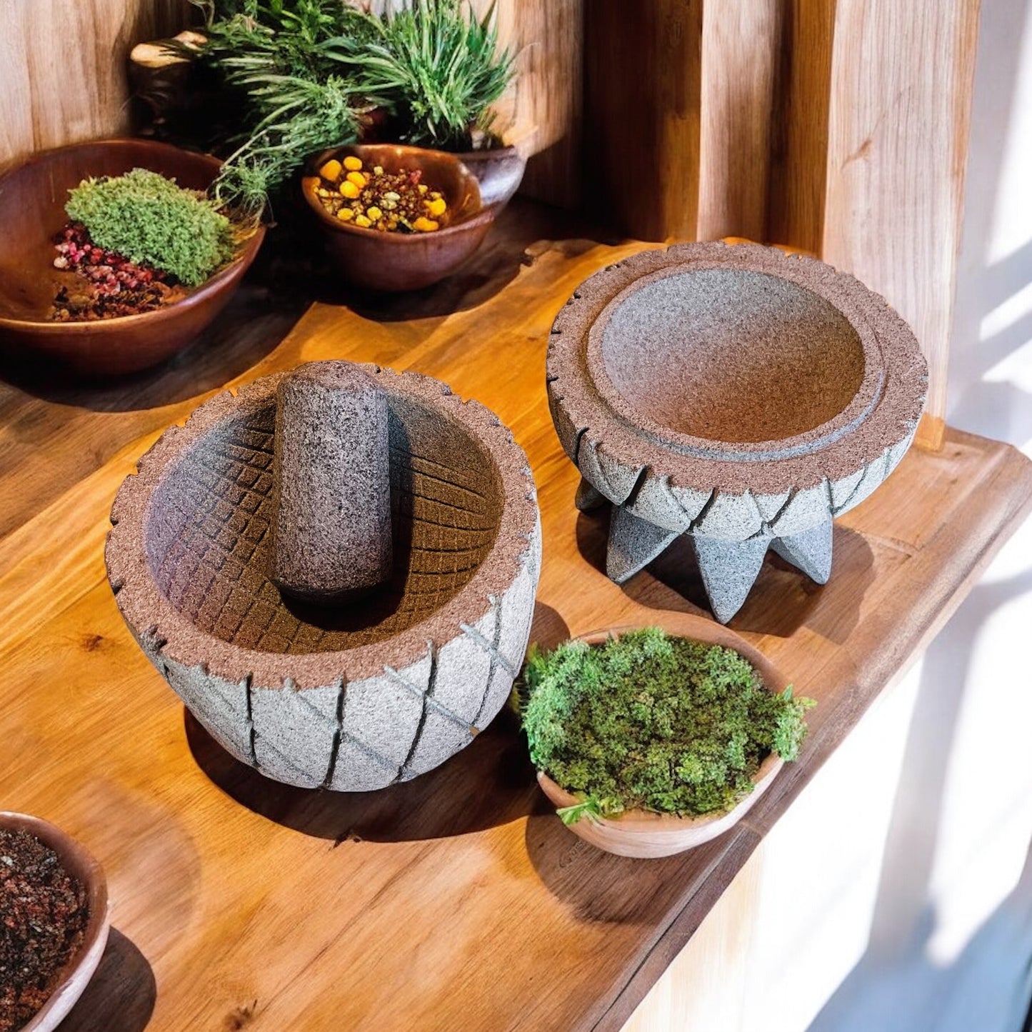 Molcajete de Piña - Hecha en piedra recinto