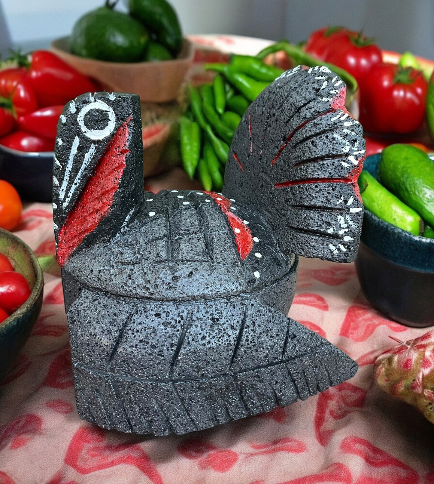 Molcajete con diseño de Pavo