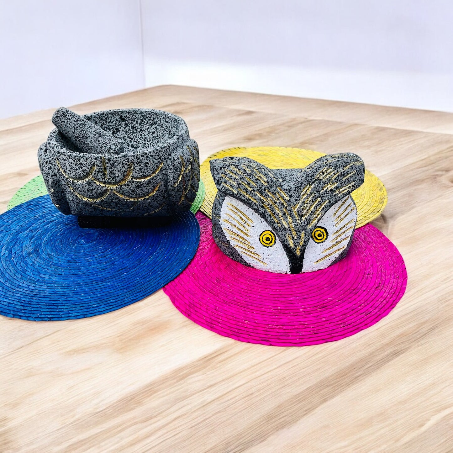 Molcajete con diseño de Búho