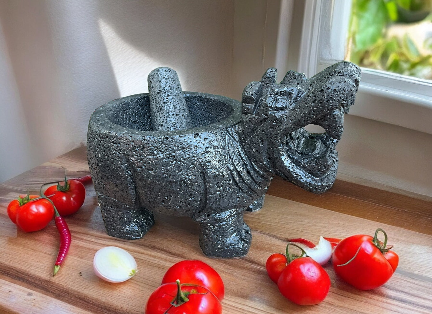 Molcajete con diseño de Hipopótamo