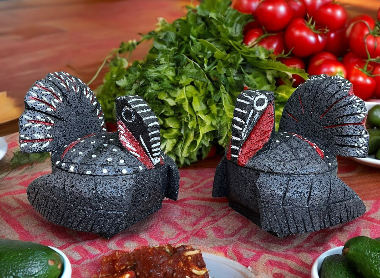 Molcajete con diseño de Pavo
