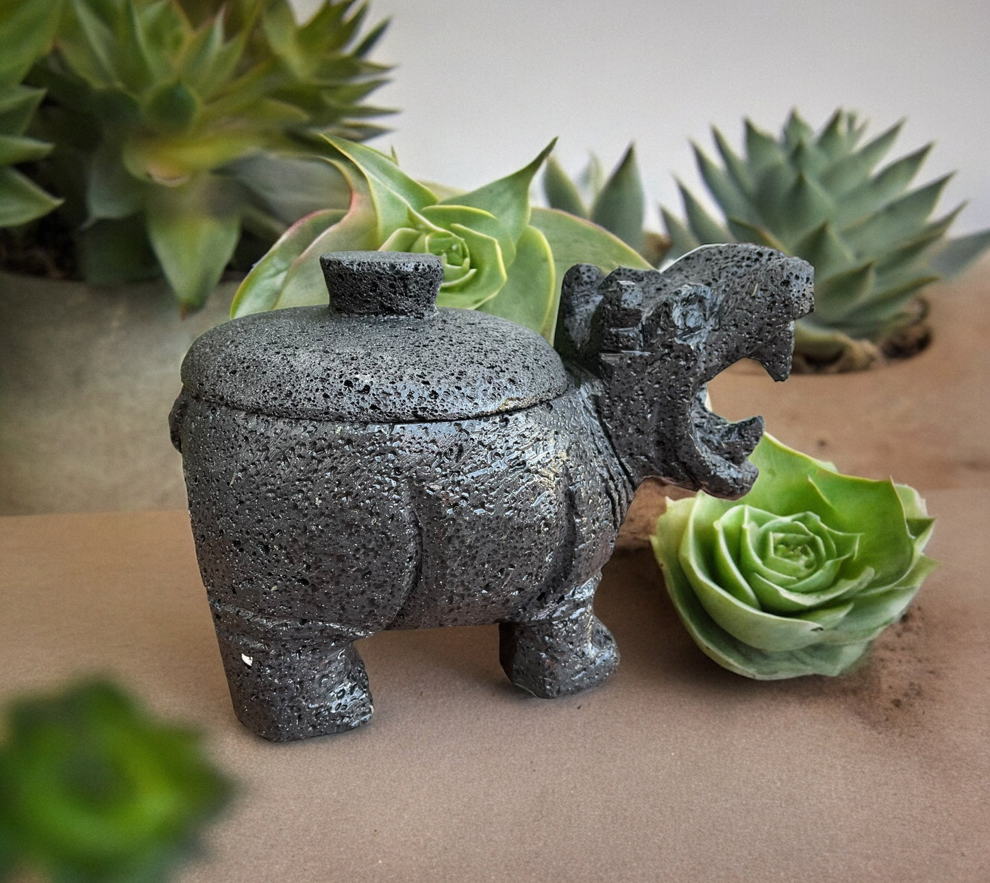 Molcajete con diseño de Hipopótamo
