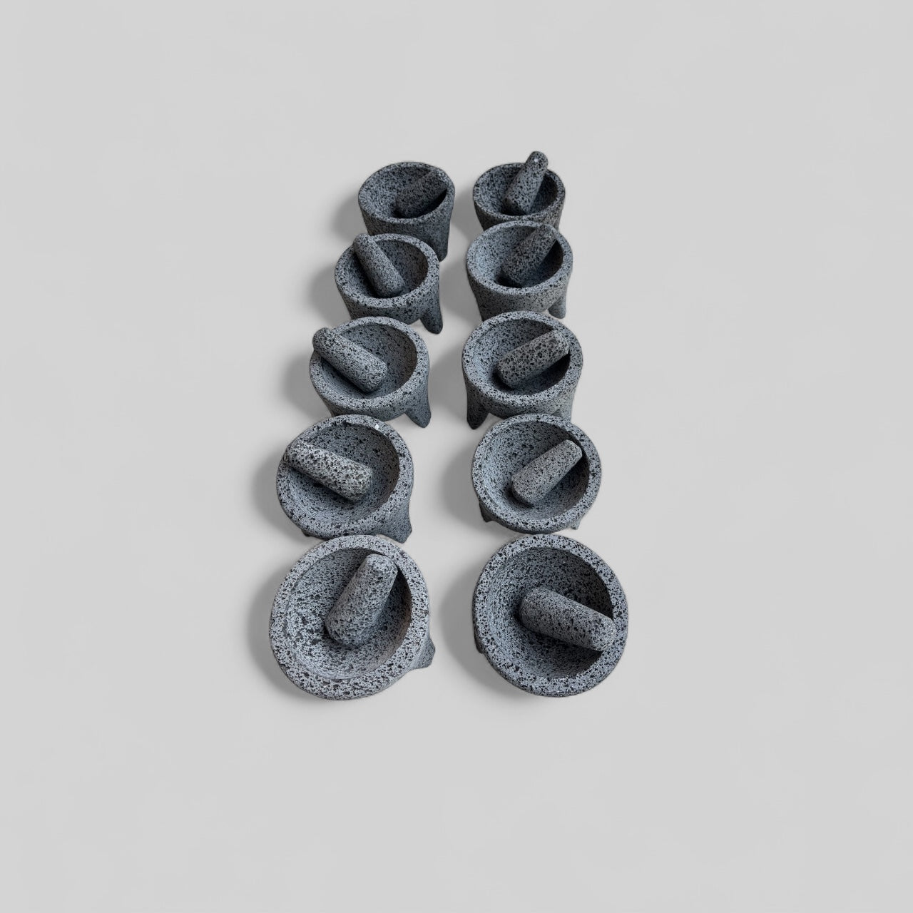 Kit - Molcajetes (10 cm de diámetro) 4 Pulgadas - Hechos Piedra Volcánica