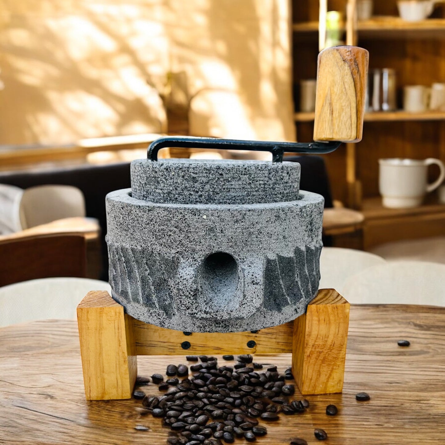 Molino Artesanal para Café - Hecho de Piedra Volcánica