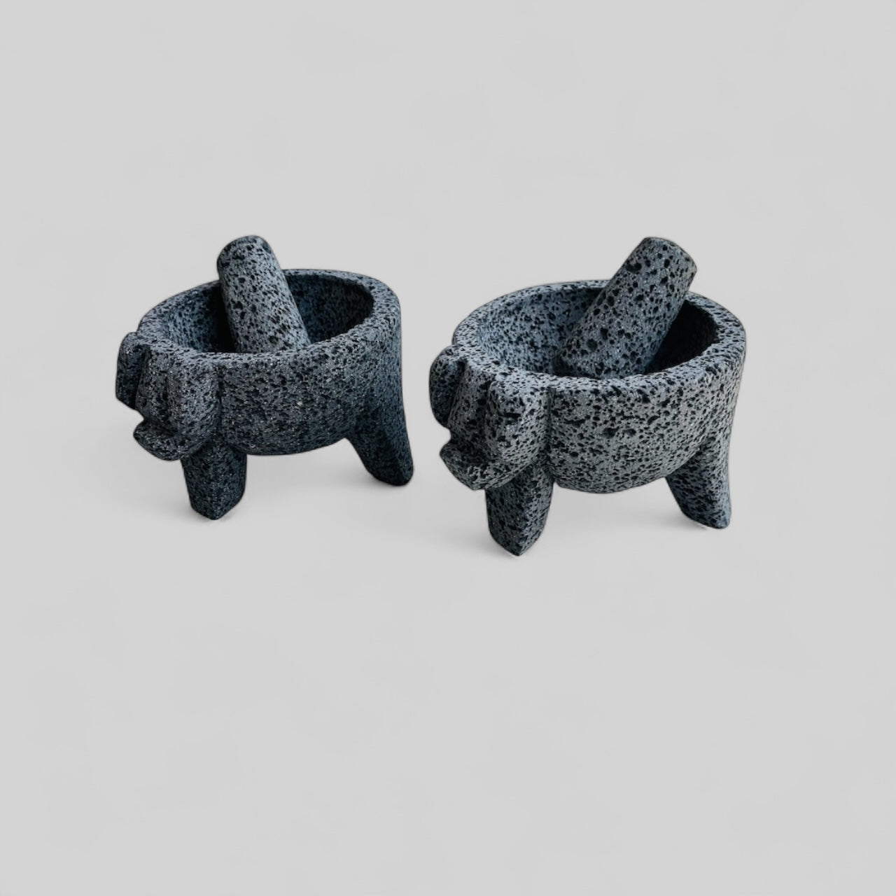 Kit - Molcajetes (13 cm de diámetro) 5 Pulgadas - Hechos de Piedra Volcánica