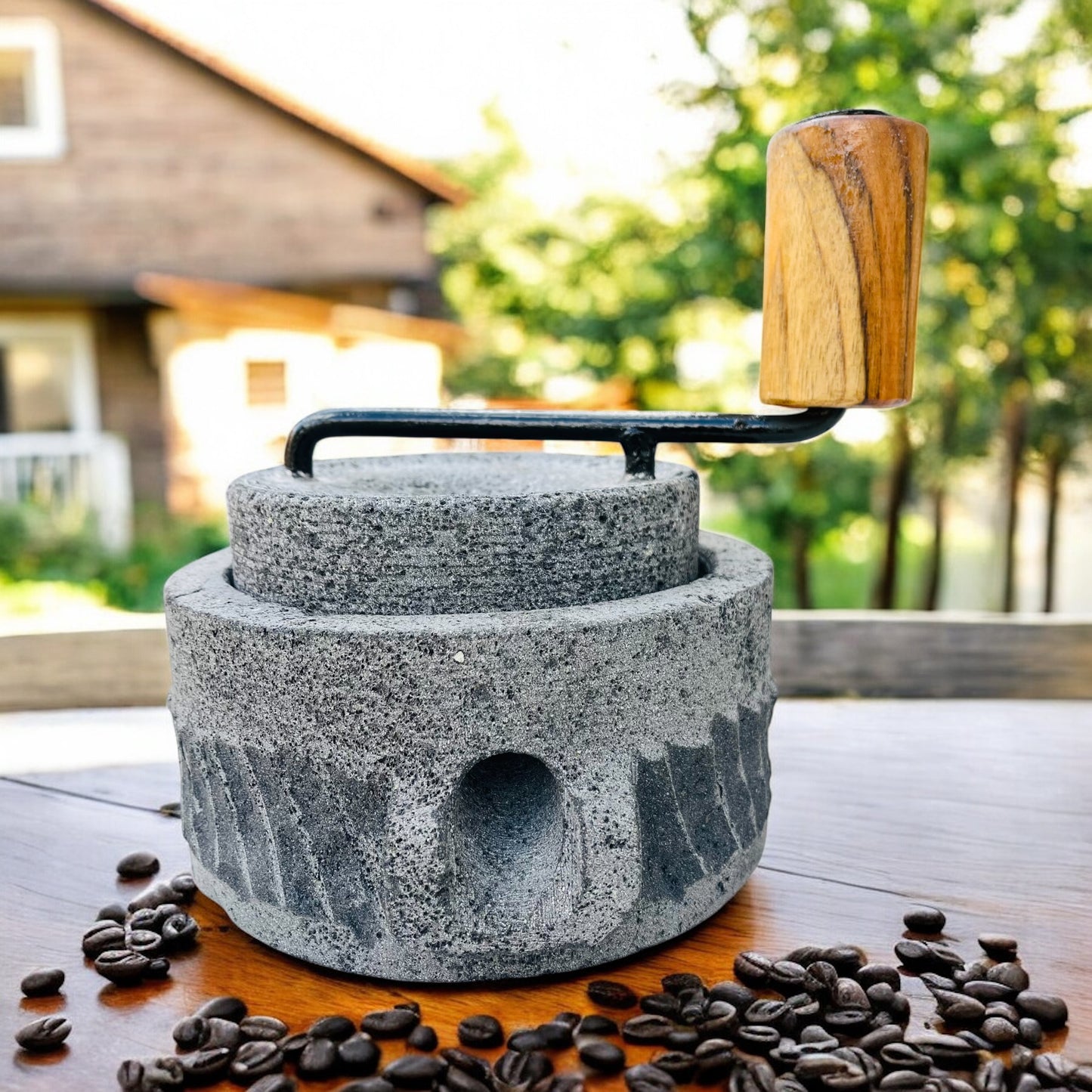 Molino Artesanal para Café - Hecho de Piedra Volcánica