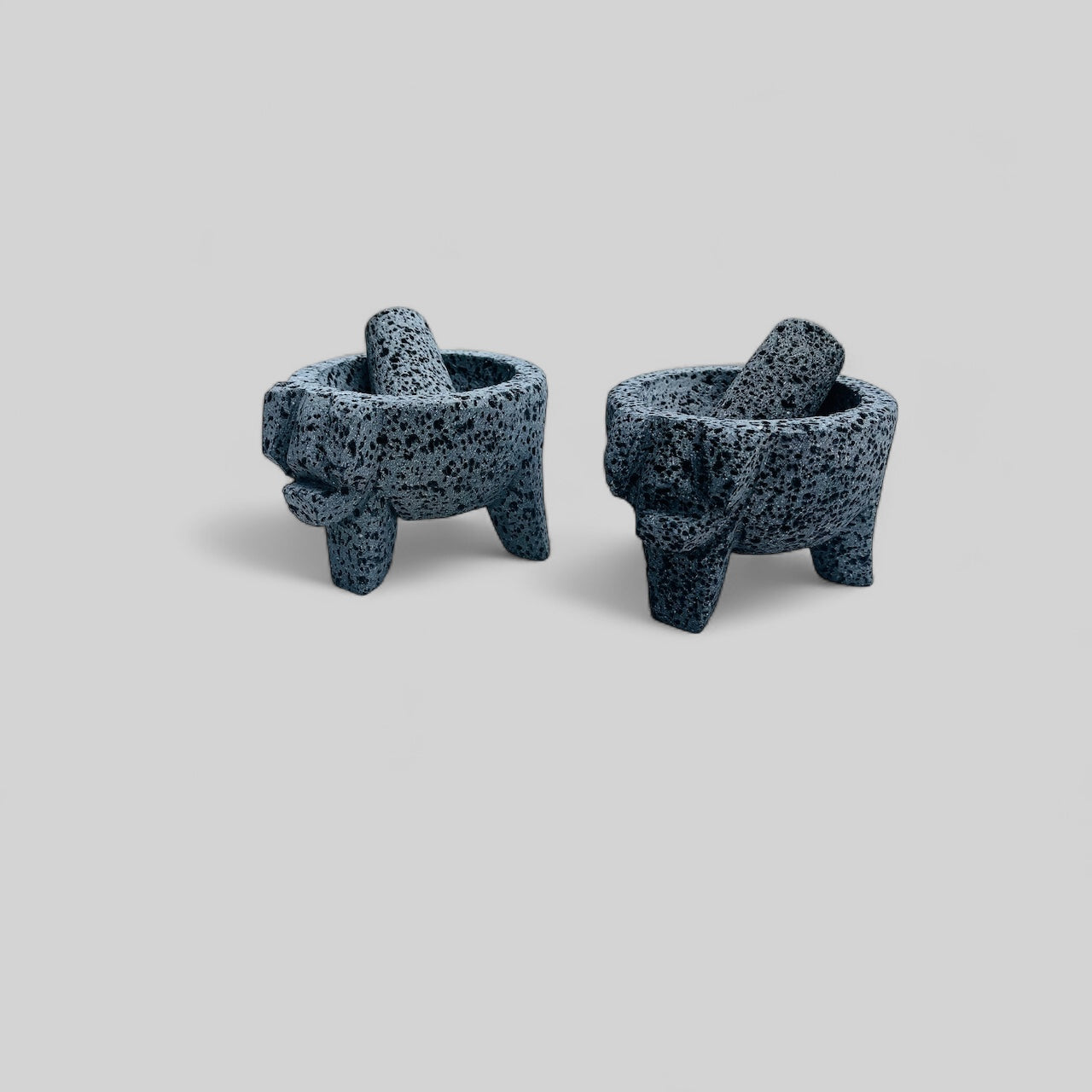 Kit - Molcajetes (10 cm de diámetro) 4 Pulgadas - Hechos Piedra Volcánica