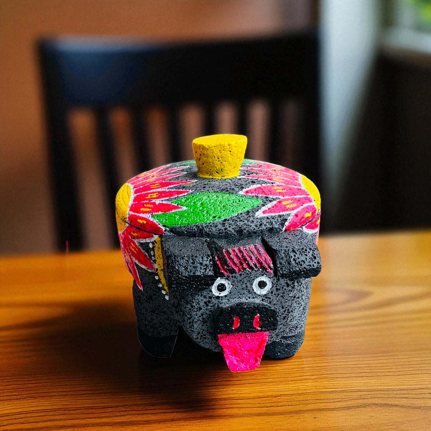Molcajete de Marranita Pintada 🐷🌺 1.5 y 2 Litros