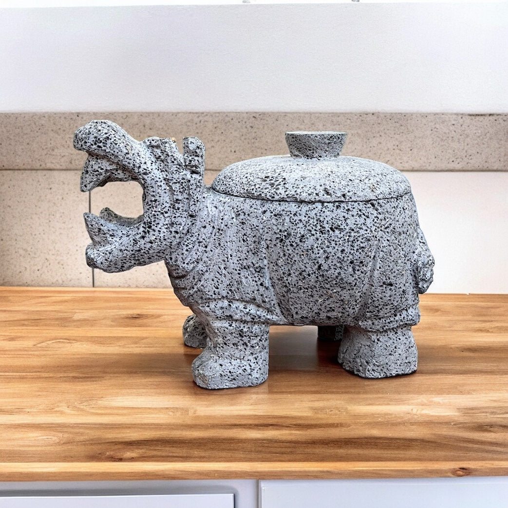 Molcajete con diseño de Hipopótamo