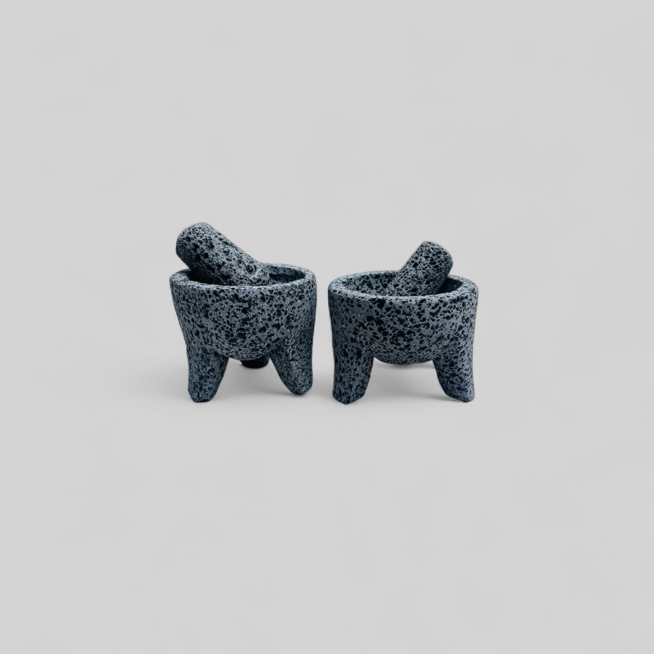 Kit - Molcajetes (10 cm de diámetro) 4 Pulgadas - Hechos Piedra Volcánica