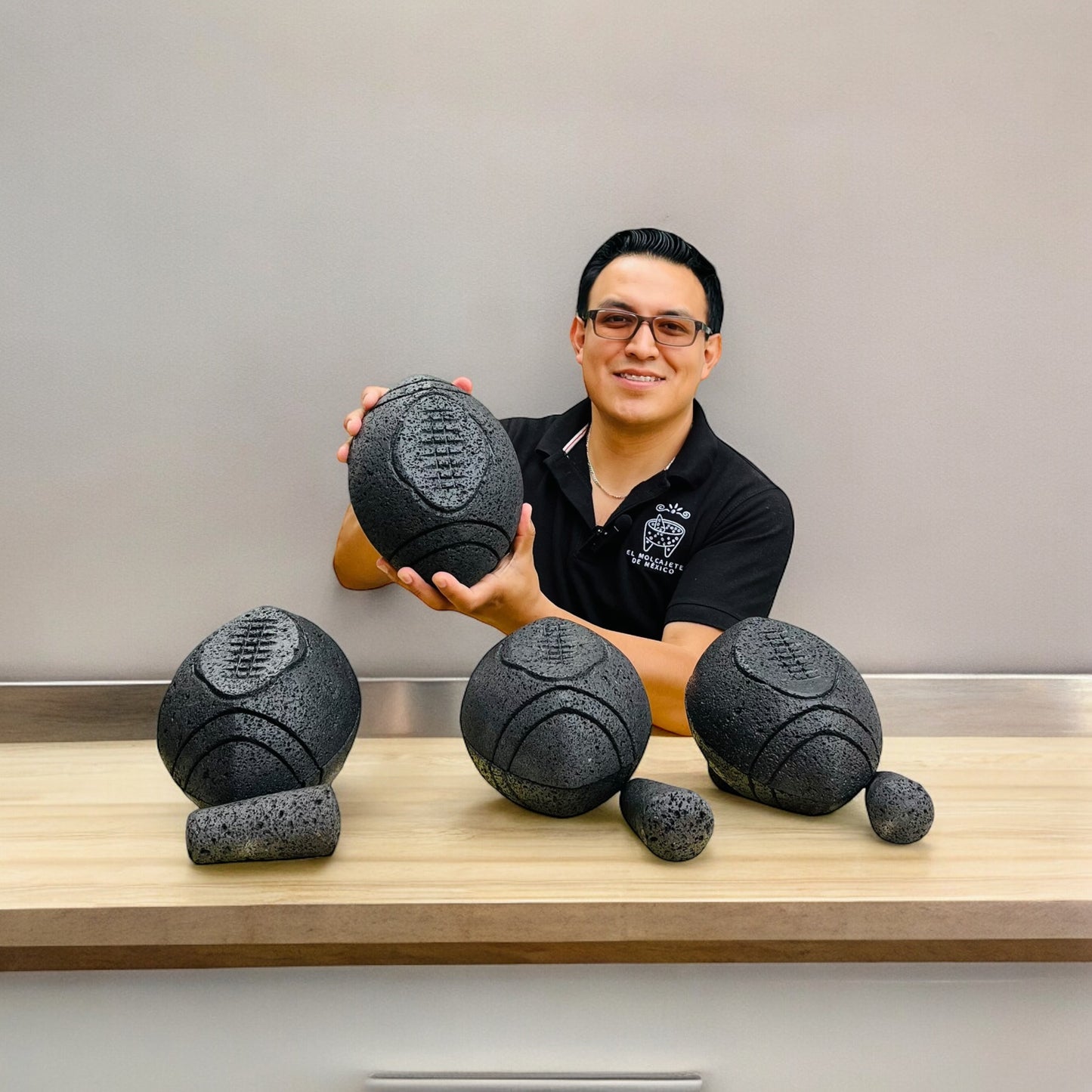 Molcajete with American Football design