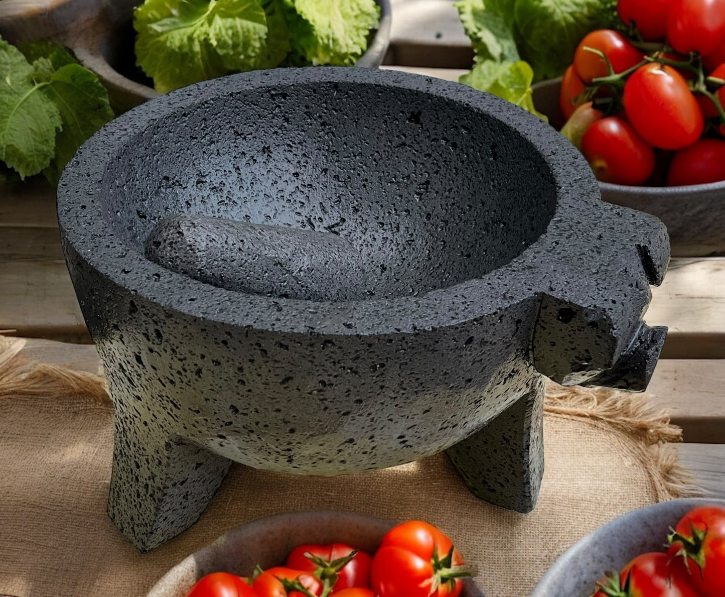 Molcajete de piedra volcánica 7 Litros