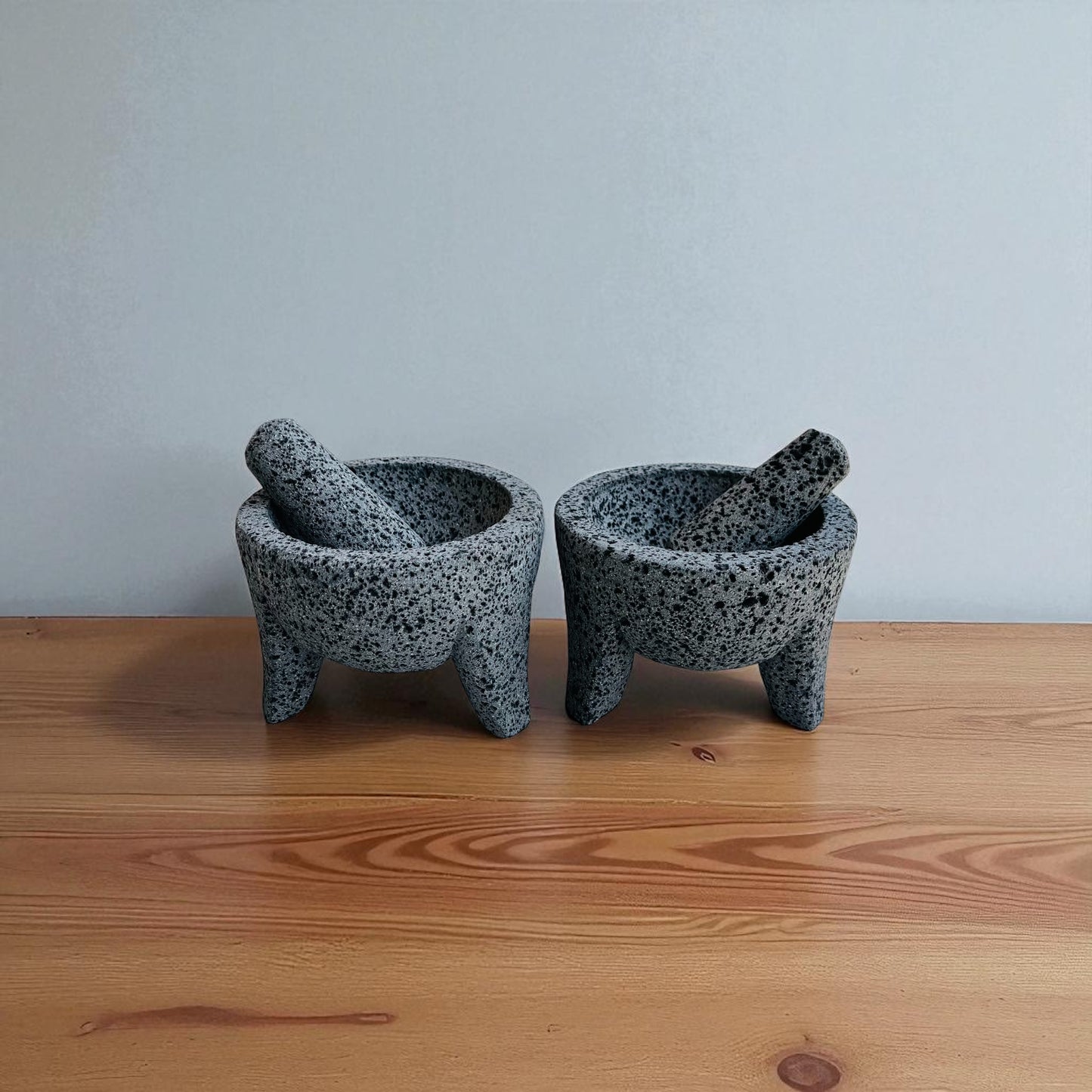Kit - Molcajetes (13 cm de diámetro) 5 Pulgadas - Hechos de Piedra Volcánica