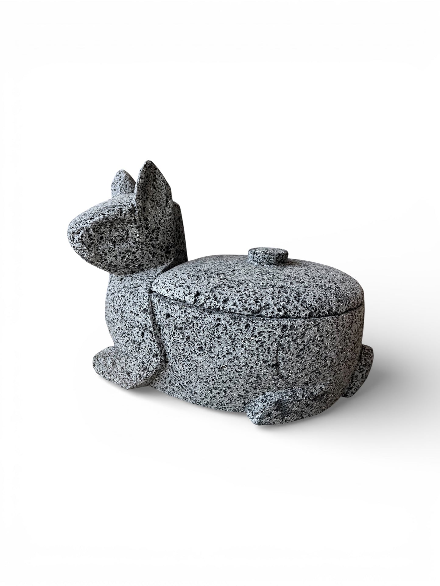 Molcajete with rabbit design