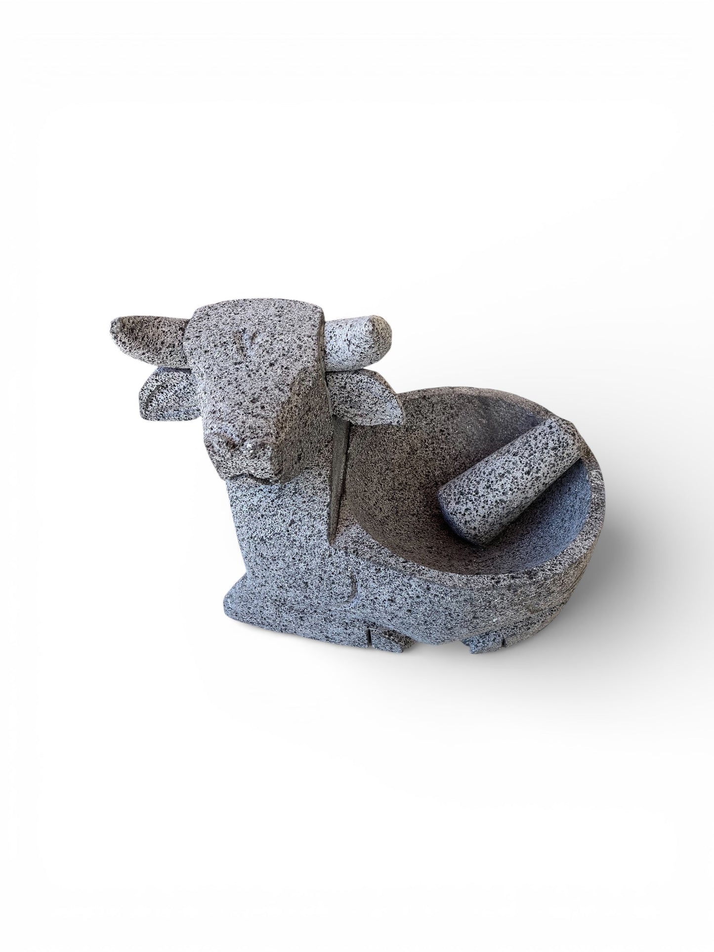 Molcajete with bull design