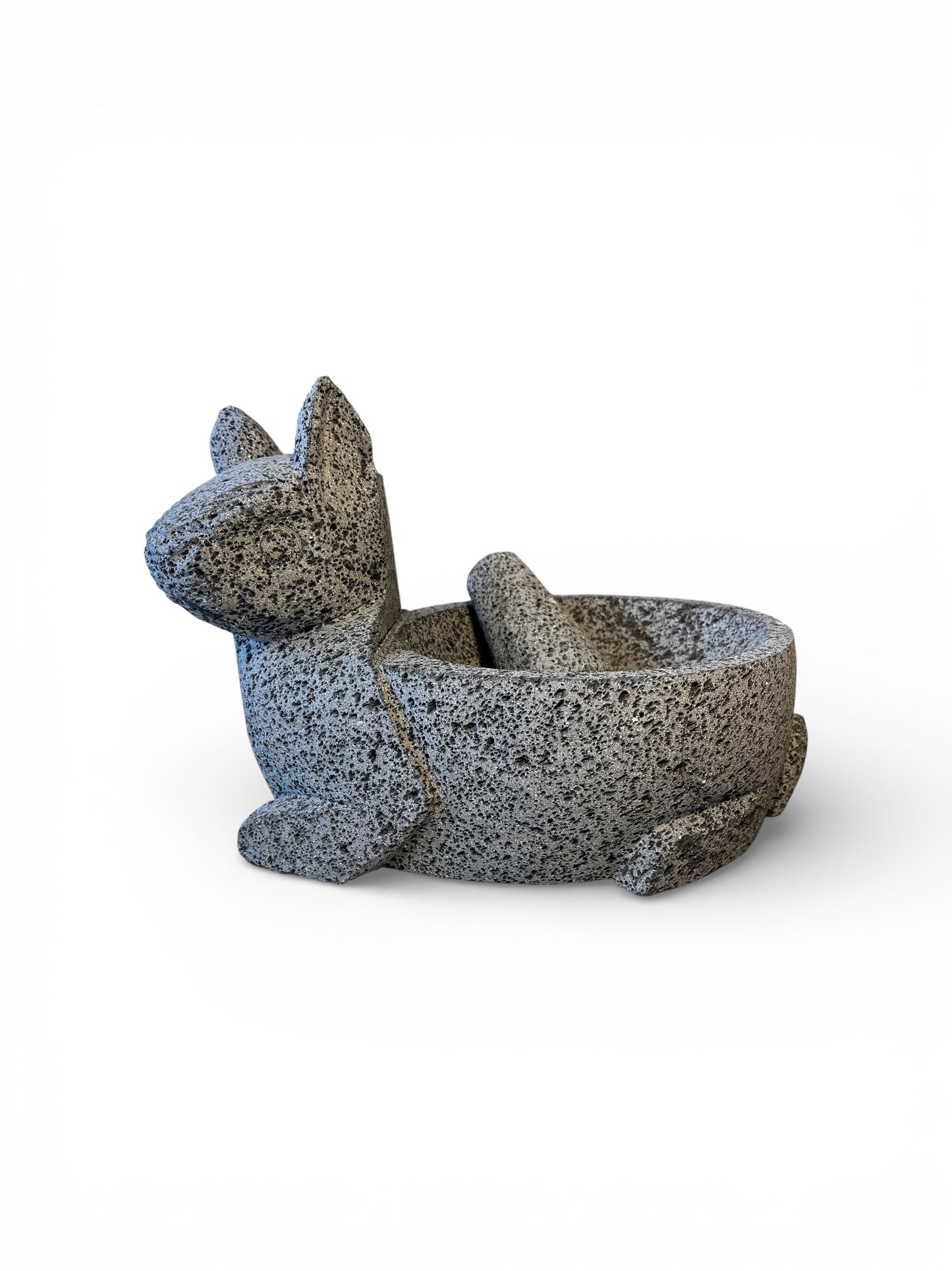 Molcajete with rabbit design