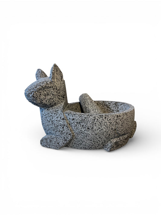 Molcajete with rabbit design