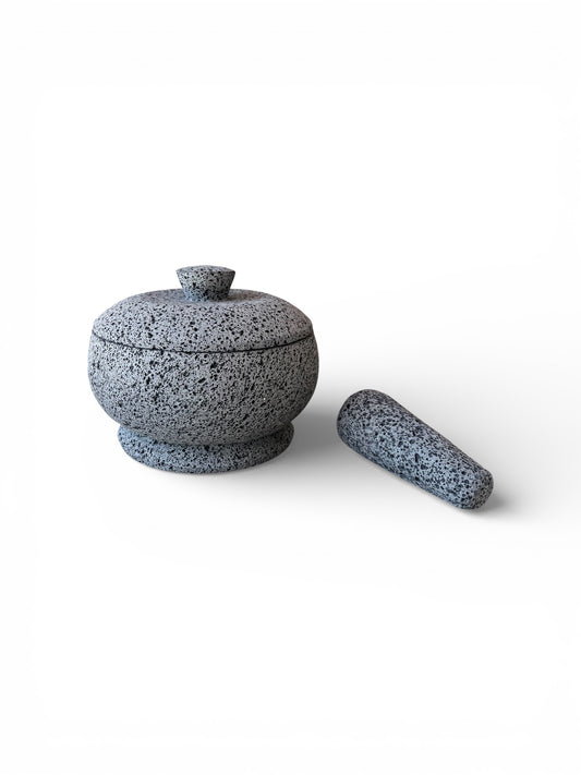 Molcajete de tazón 1.2 Litros - Hecho de piedra Volcánica