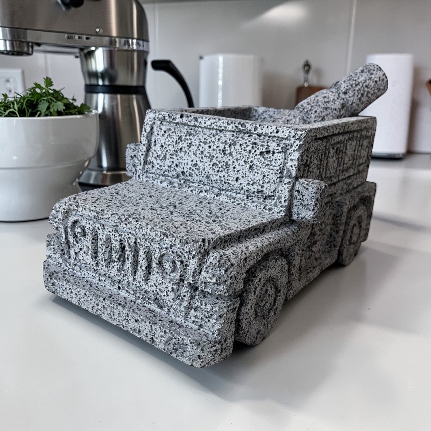 Molcajete con diseño de Jeep