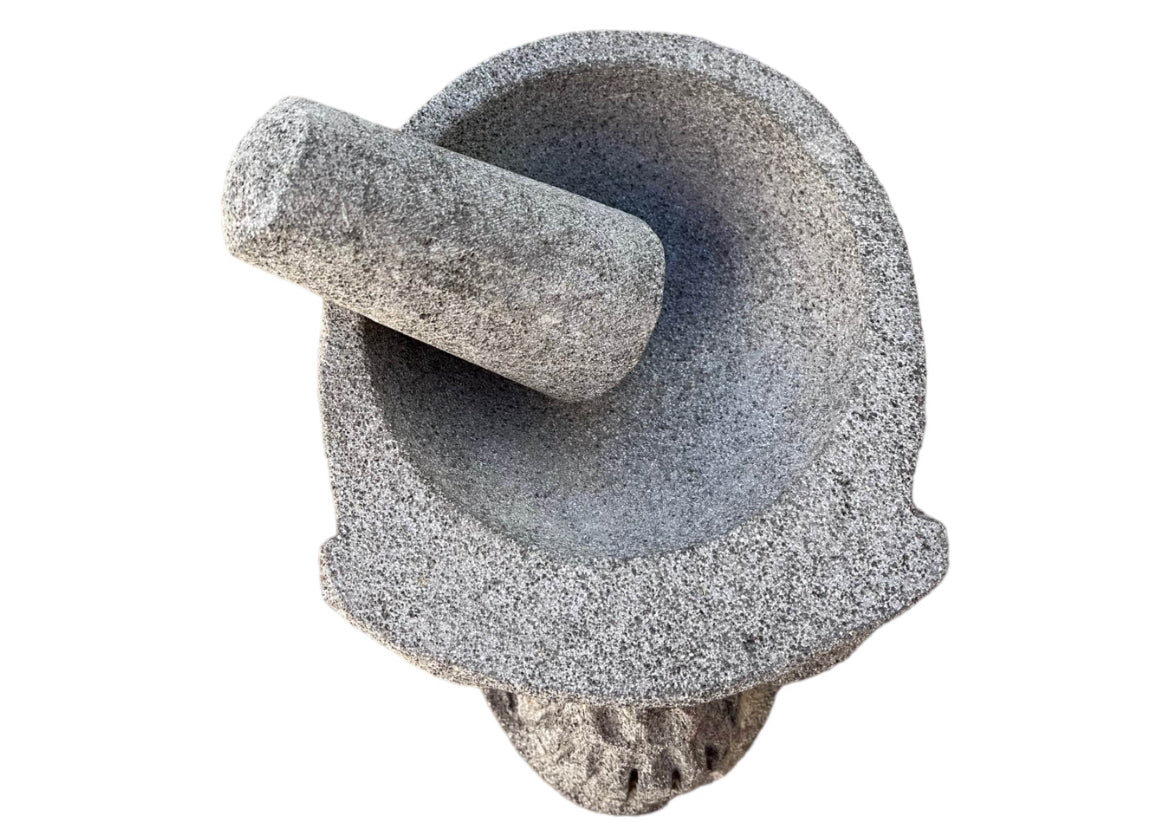 Molcajete con diseño de Cráneo - Piedra Recinto