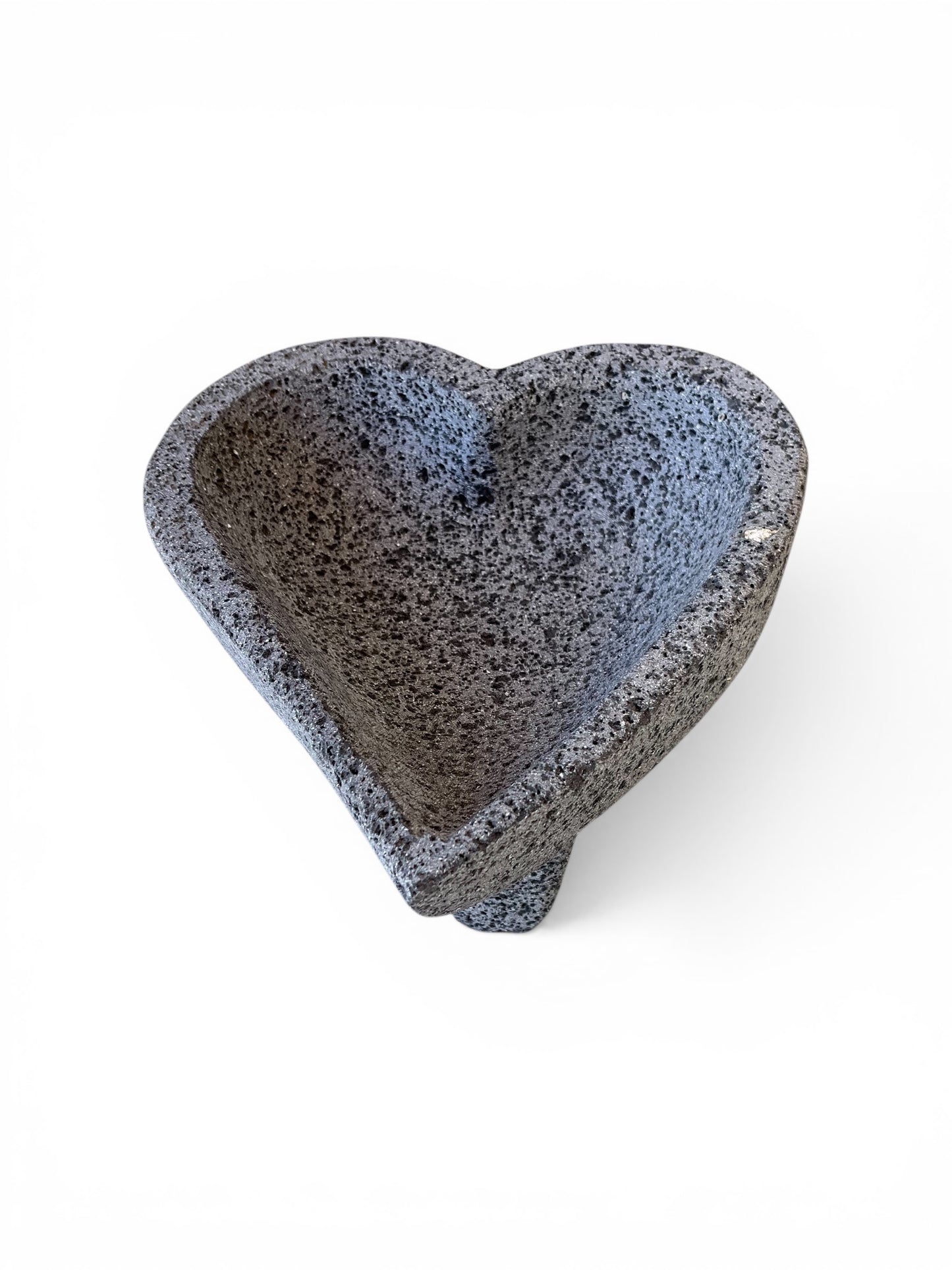 Molcajete de Piedra Volcánica en Forma de Corazón