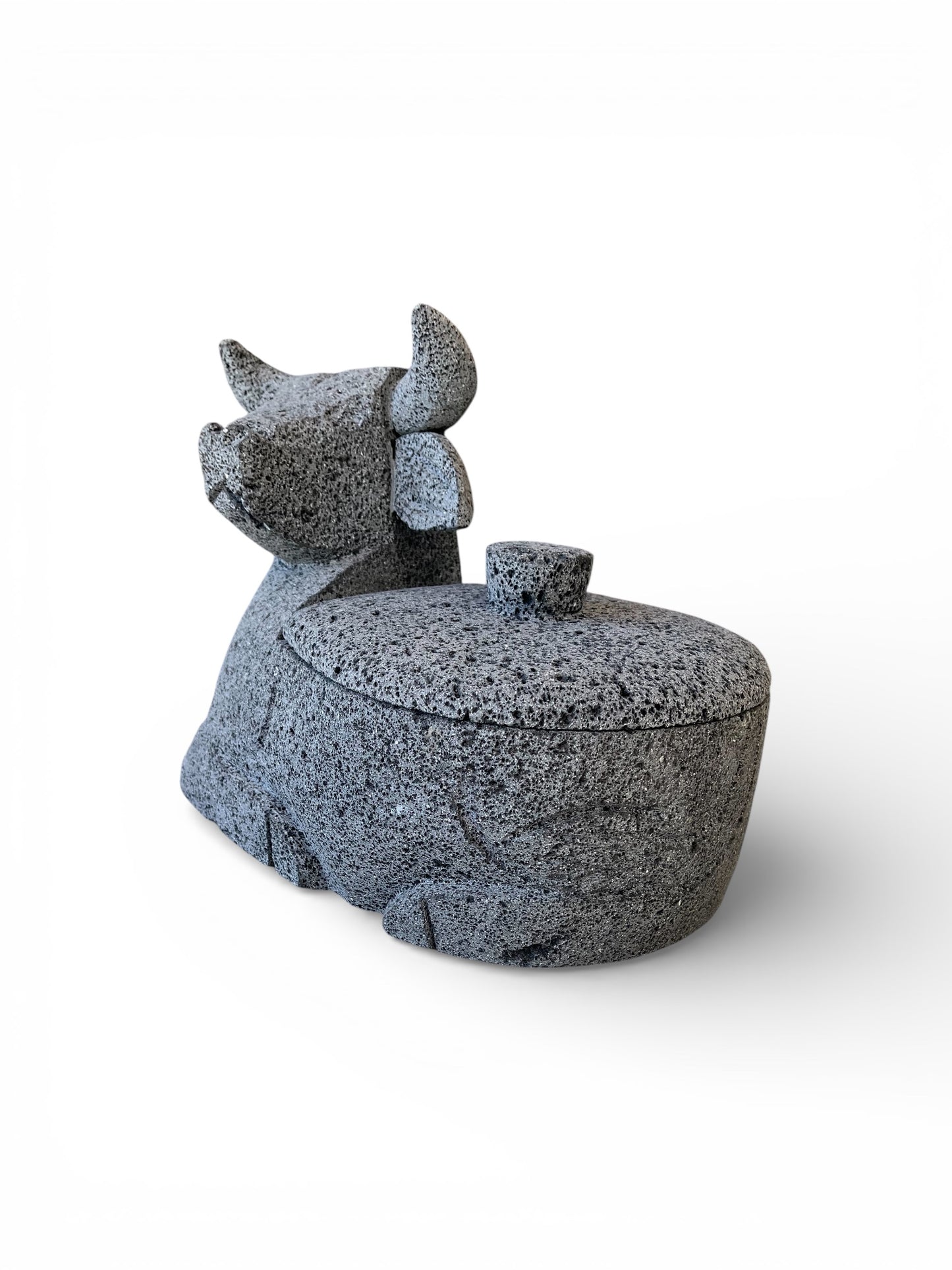 Molcajete with bull design
