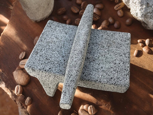 Metate de piedra volcánica 17 pulgadas