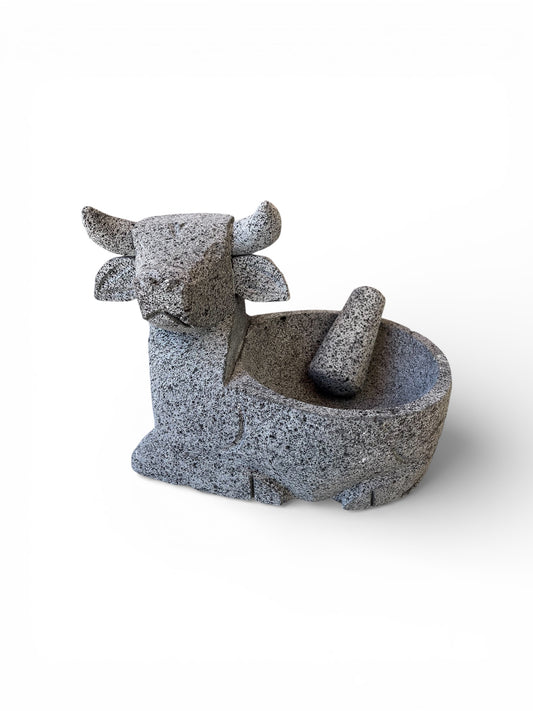 Molcajete with bull design