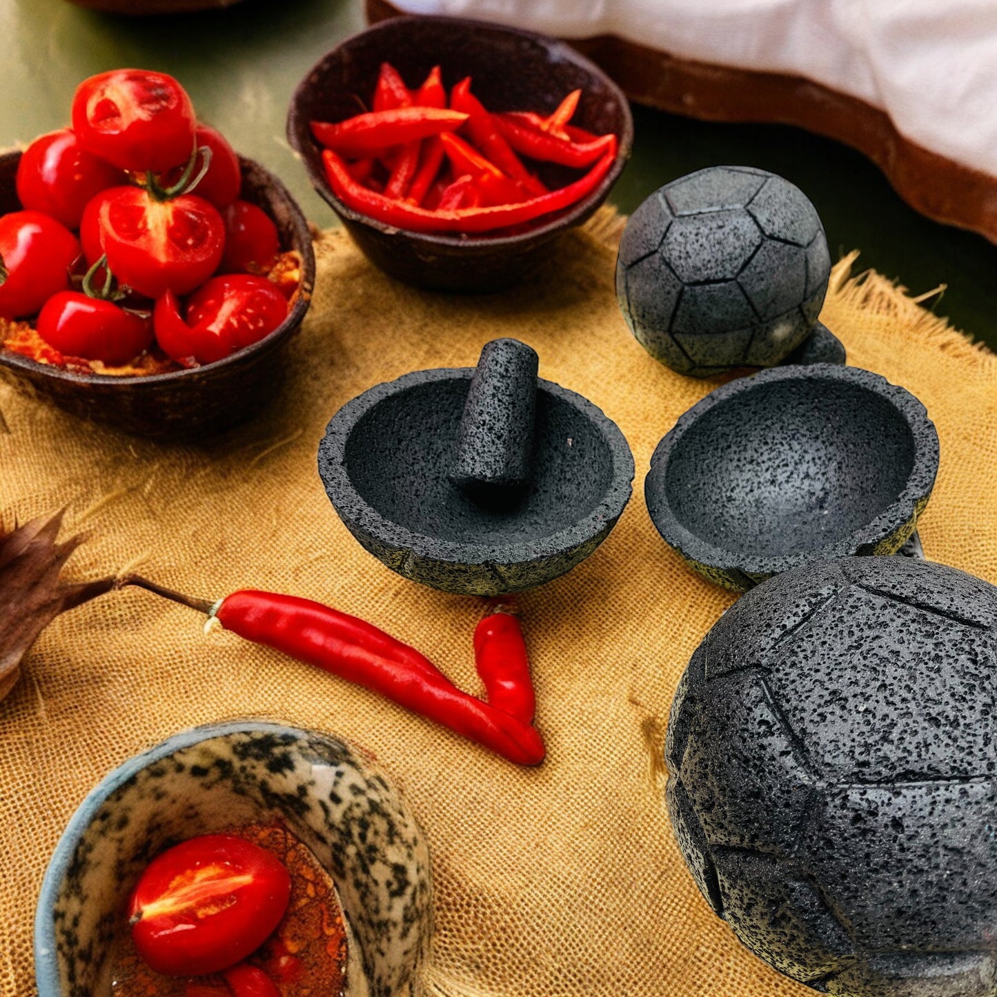 Molcajete con diseño de Balón de Fútbol Soccer