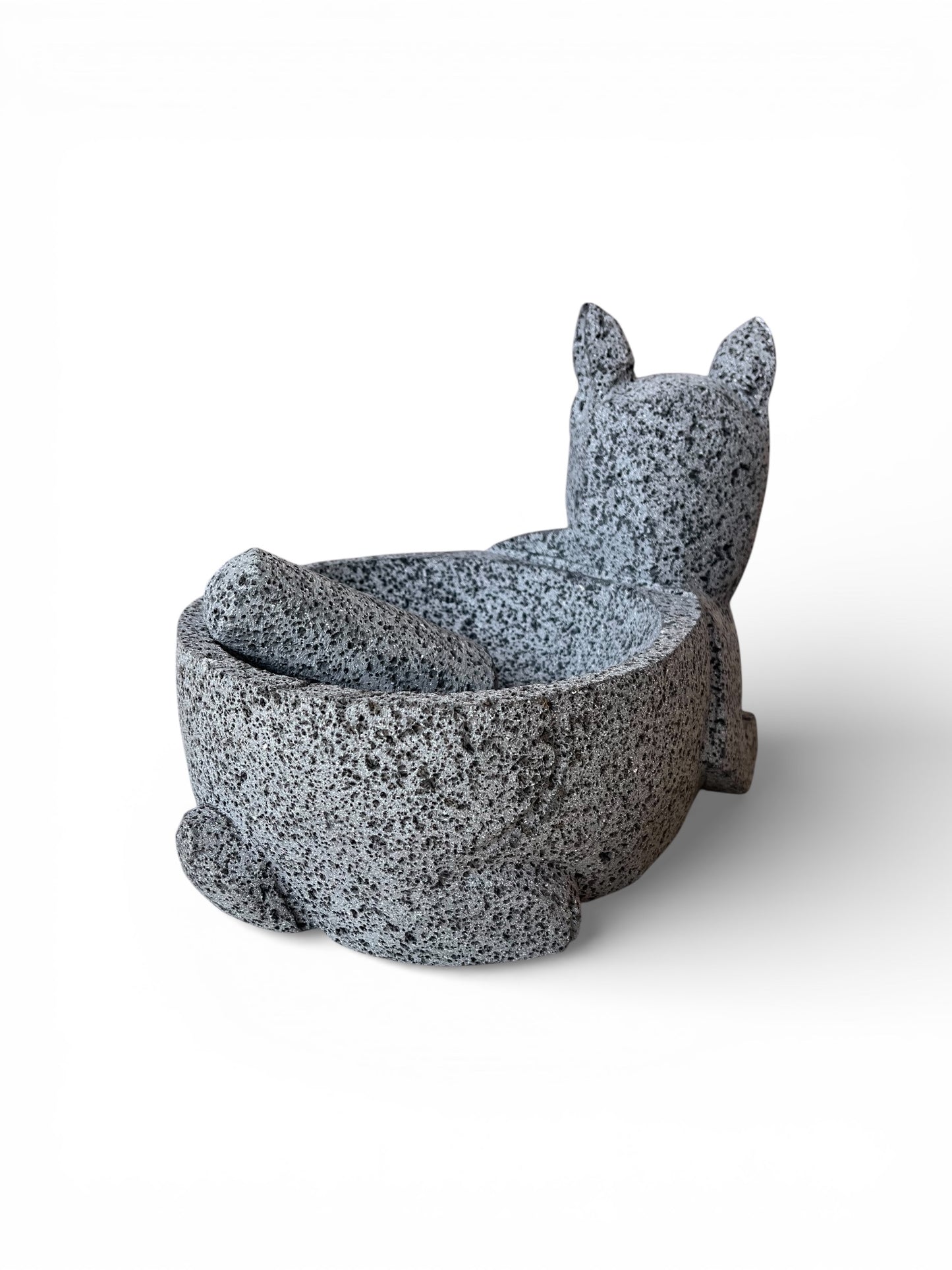 Molcajete with rabbit design