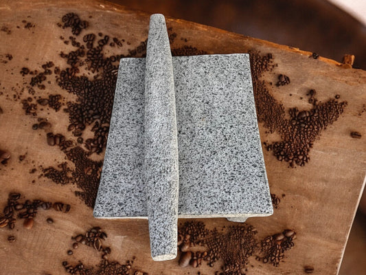 Metate de piedra volcánica 15 pulgadas