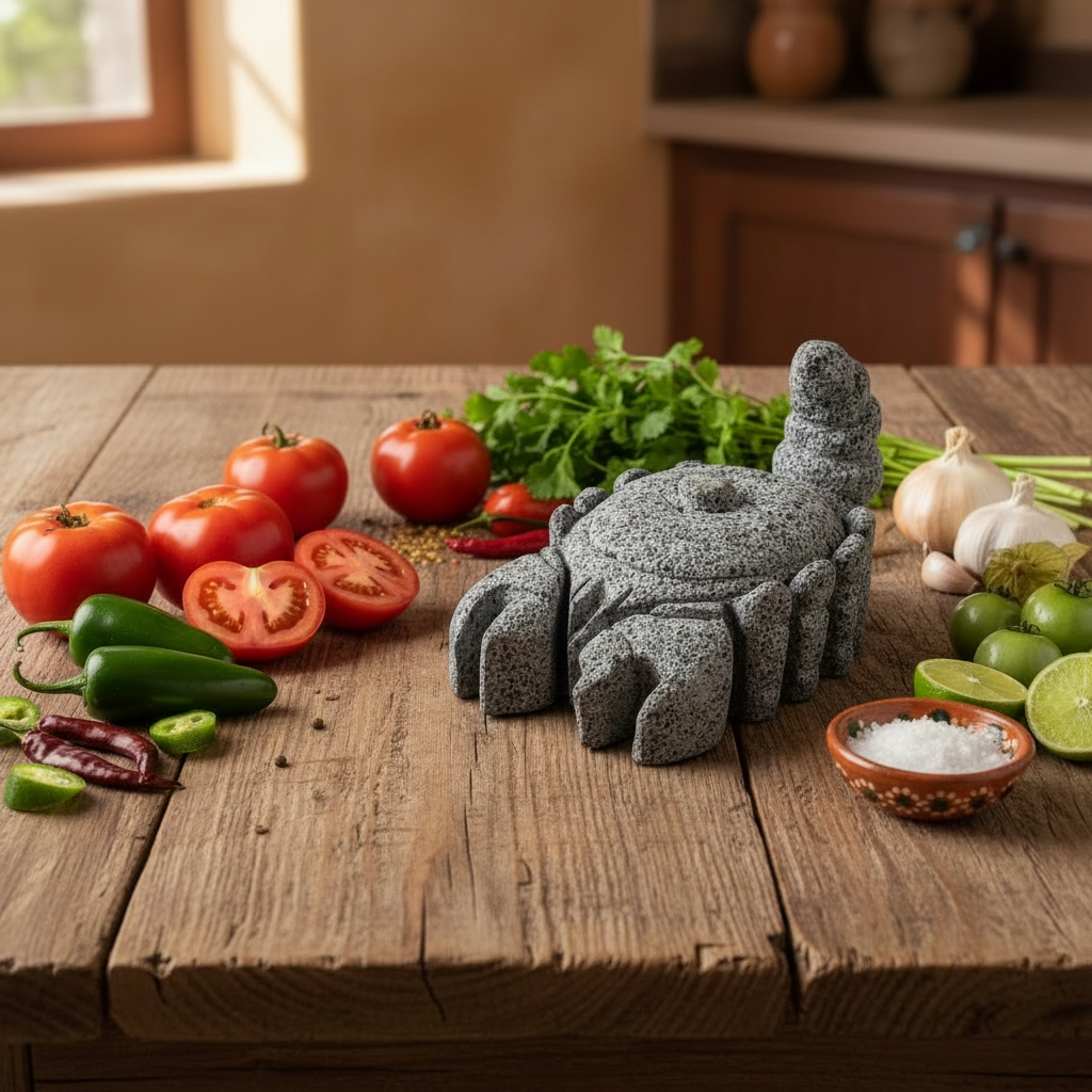 Molcajete with Scorpion design