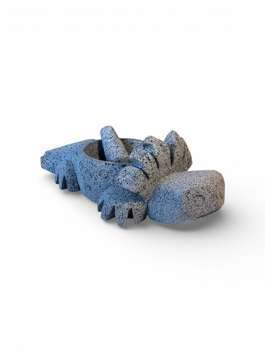 Molcajete con diseño de Ajolote -Hecho en piedra volcánica