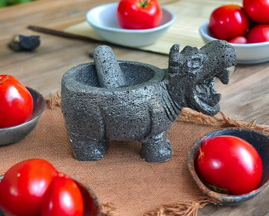 Molcajete con diseño de Hipopótamo