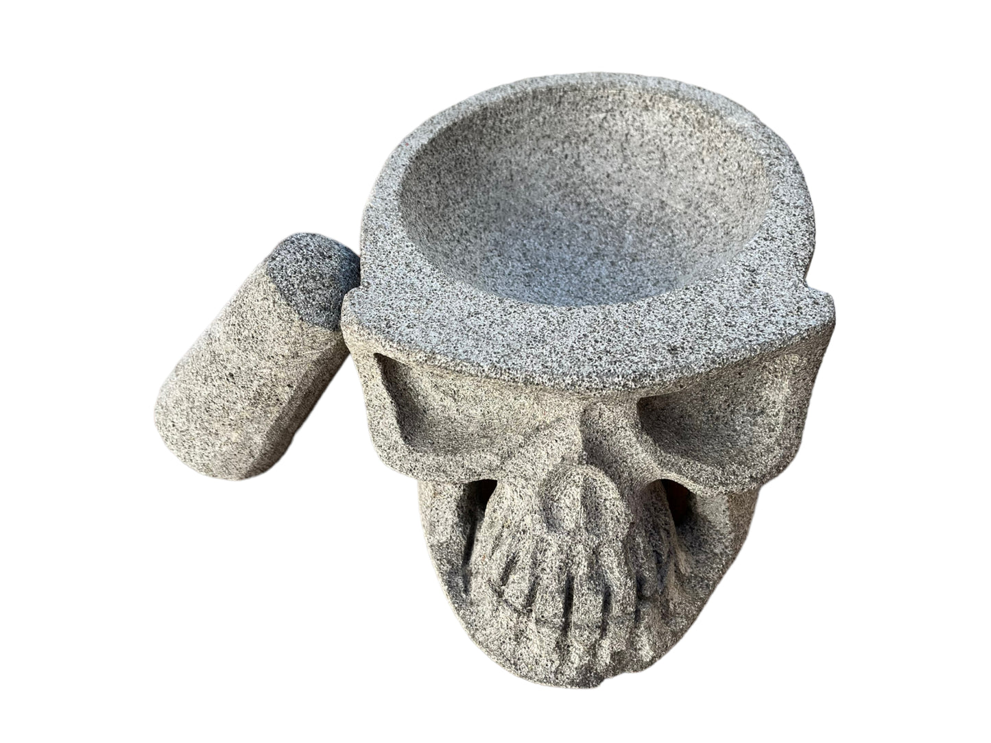 Molcajete con diseño de Cráneo - Piedra Recinto