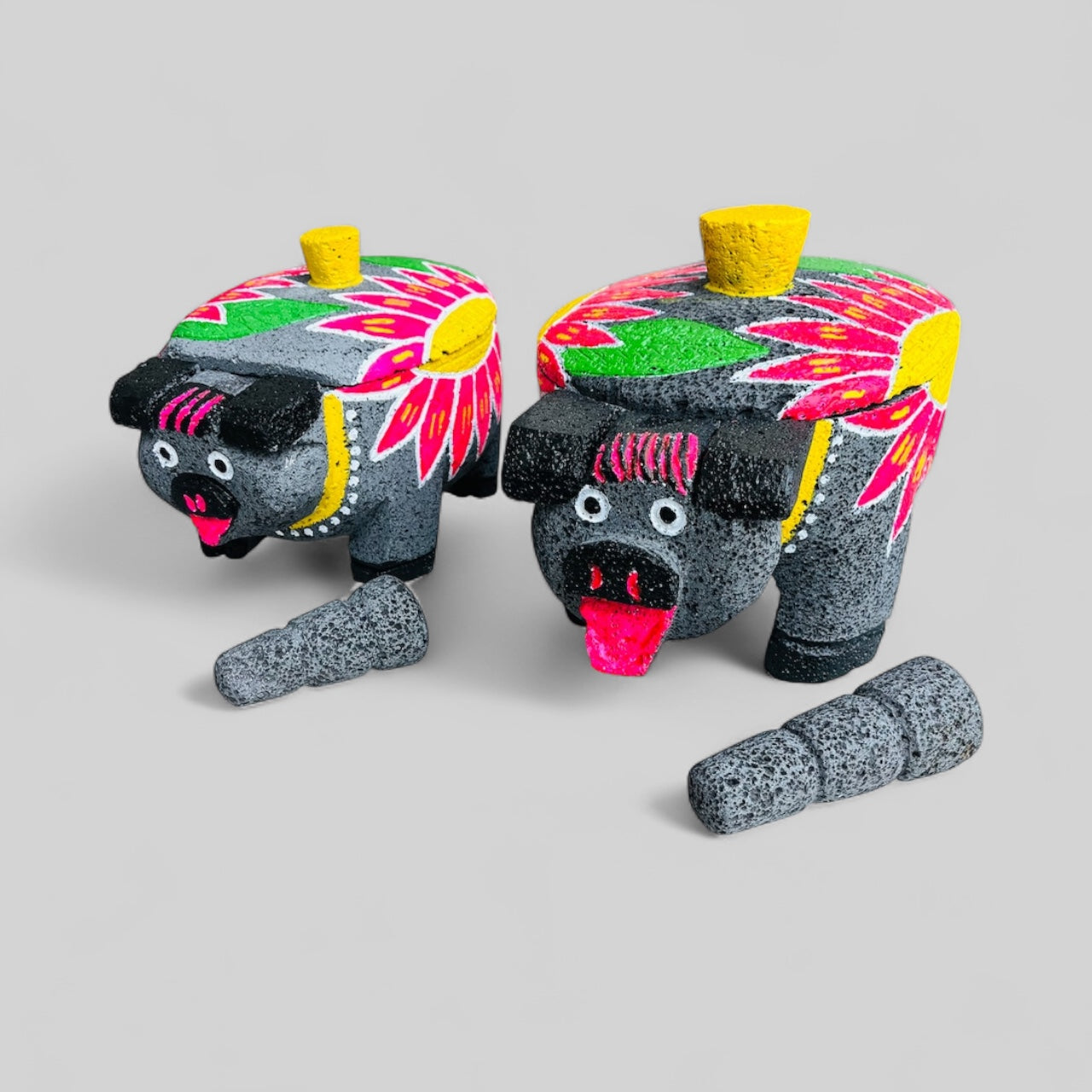 Molcajete de Marranita Pintada  🐷🌺 1.5 y 2 Litros