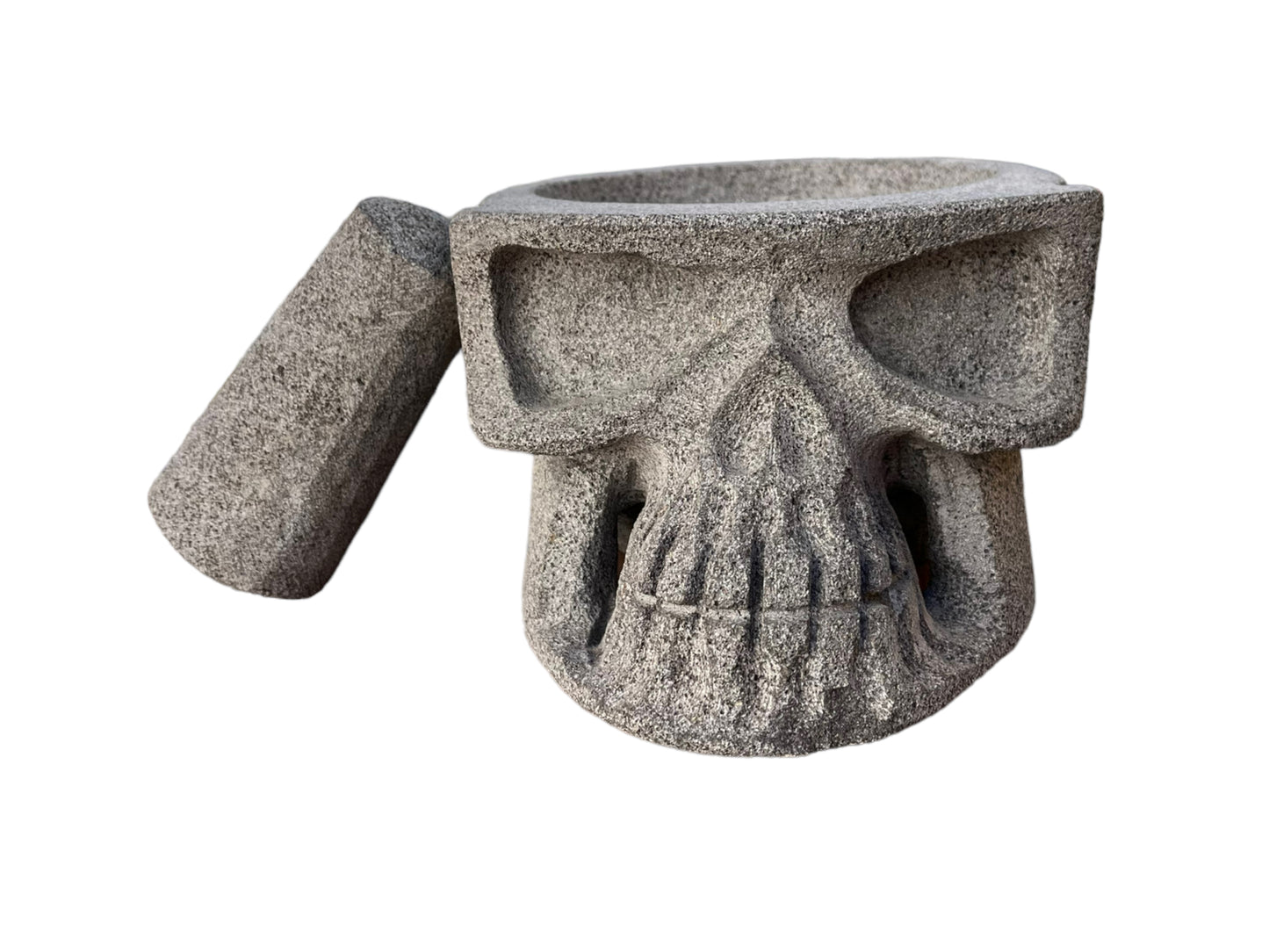 Molcajete con diseño de Cráneo - Piedra Recinto