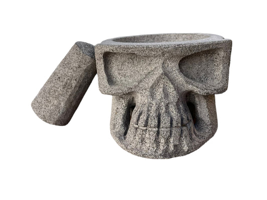 Molcajete con diseño de Cráneo - Piedra Recinto